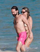 Heidi Klum And Tom Kaulitz Beachside - St Barths