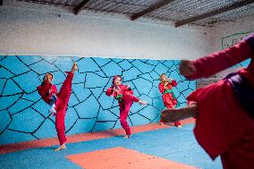 Afghan Girls Practice Wushu in Herat - Afghanistan