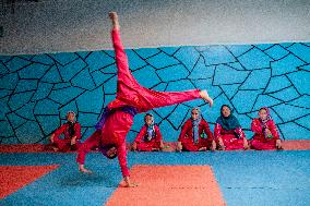 Afghan Girls Practice Wushu in Herat - Afghanistan