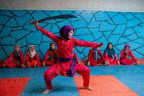 Afghan Girls Practice Wushu in Herat - Afghanistan