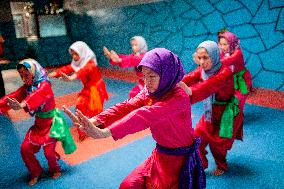 Afghan Girls Practice Wushu in Herat - Afghanistan