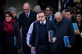 French Government Arriving at First Cabinet Meeting of 2026 at Elysee - Paris