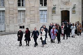 French Government Arriving at First Cabinet Meeting of 2026 at Elysee - Paris