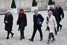 French Government Arriving at First Cabinet Meeting of 2026 at Elysee - Paris