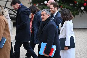 French Government Arriving at First Cabinet Meeting of 2026 at Elysee - Paris