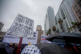 Los Angeles Rally Backs Venezuela - USA