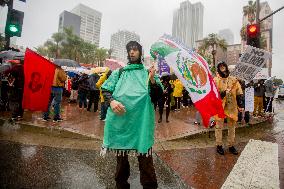 Los Angeles Rally Backs Venezuela - USA
