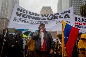 Los Angeles Rally Backs Venezuela - USA