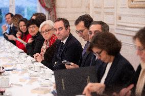 French Government Arriving at First Cabinet Meeting of 2026 at Elysee - Paris