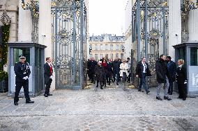 French Government Arriving at First Cabinet Meeting of 2026 at Elysee - Paris