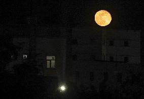 Wolf Moon Rises Over Erbil Skyline - Iraq