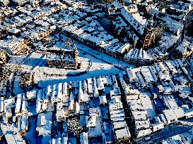 Gouda Overview In The Snow - Netherlands