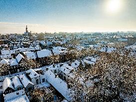 Gouda Overview In The Snow - Netherlands