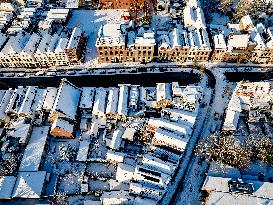 Gouda Overview In The Snow - Netherlands