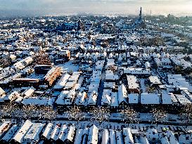 Gouda Overview In The Snow - Netherlands