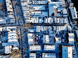 Gouda Overview In The Snow - Netherlands