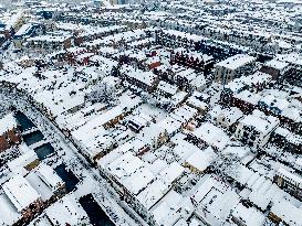 Gouda Overview In The Snow - Netherlands