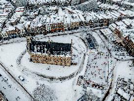 Gouda Overview In The Snow - Netherlands