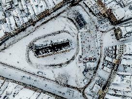 Gouda Overview In The Snow - Netherlands