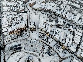 Gouda Overview In The Snow - Netherlands
