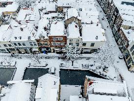 Gouda Overview In The Snow - Netherlands