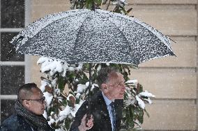 Meeting between AXA Thomas Buberl and French PM Sebastien Lecornu in Paris FA