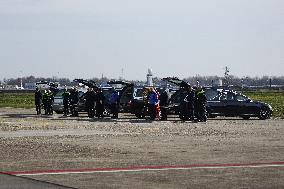 Arrival of The Bodies of Italian Victims of The New Year's Eve Fire in Crans-Montana - Milan