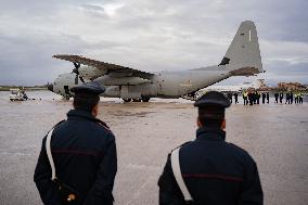 Arrival of The Bodies of Italian Victims of The New Year's Eve Fire in Crans-Montana - Rome