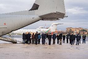Arrival of The Bodies of Italian Victims of The New Year's Eve Fire in Crans-Montana - Rome
