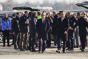 Coffins Of Crans Montana Fire Victims Arrive At Linate Airport - Milan