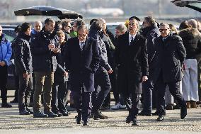 Coffins Of Crans Montana Fire Victims Arrive At Linate Airport - Milan
