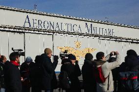 Coffins Of Crans Montana Fire Victims Arrive At Linate Airport - Milan