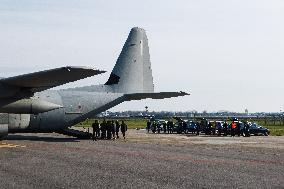 Coffins Of Crans Montana Fire Victims Arrive At Linate Airport - Milan