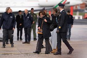 Coffins Of Crans Montana Fire Victims Arrive At Linate Airport - Milan