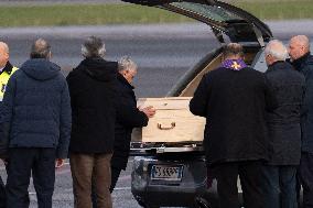 Coffins Of Crans Montana Fire Victims Arrive At Linate Airport - Milan