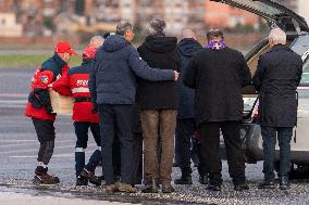 Coffins Of Crans Montana Fire Victims Arrive At Linate Airport - Milan