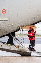 Coffins Of Crans Montana Fire Victims Arrive At Linate Airport - Milan