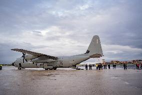 Coffins Of Crans Montana Fire Victims Arrive At Linate Airport - Milan