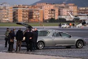 Coffins Of Crans Montana Fire Victims Arrive At Linate Airport - Milan