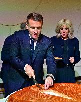 President Macron At The Traditional Epiphany Galette Ceremony - Paris