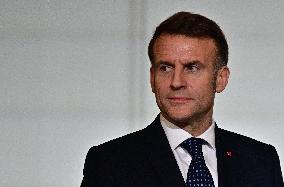 President Macron At The Traditional Epiphany Galette Ceremony - Paris