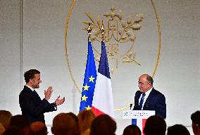 President Macron At The Traditional Epiphany Galette Ceremony - Paris
