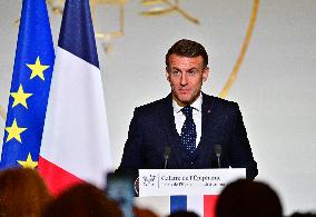 President Macron At The Traditional Epiphany Galette Ceremony - Paris