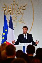 President Macron At The Traditional Epiphany Galette Ceremony - Paris