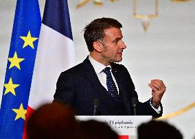 President Macron At The Traditional Epiphany Galette Ceremony - Paris