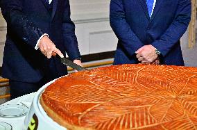President Macron At The Traditional Epiphany Galette Ceremony - Paris