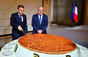 President Macron At The Traditional Epiphany Galette Ceremony - Paris