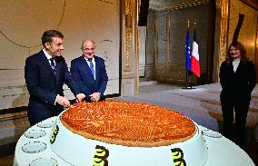President Macron At The Traditional Epiphany Galette Ceremony - Paris