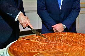 President Macron At The Traditional Epiphany Galette Ceremony - Paris