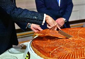 President Macron At The Traditional Epiphany Galette Ceremony - Paris
